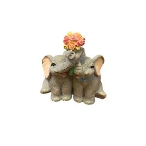 Vintage 1994 bride and groom, elephant resin figurine